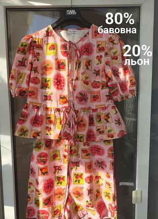 Яркий летний комплект miss selfridge (asos) с льном и хлопком, р. s (uk 8-10)