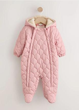 ​👶 нежный утепленный комбинезон next для девочки 🌸