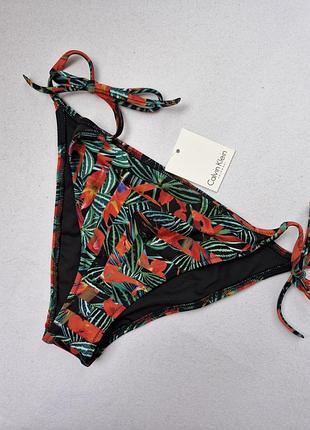 Жіночі плавки бікіні calvin klein з квітковим принтом на зав'язках