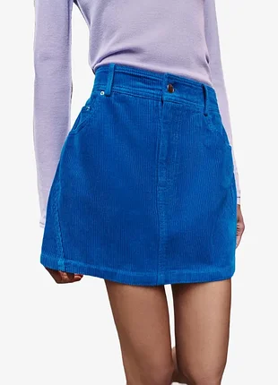 Міні-спідниця zara вельветова синя