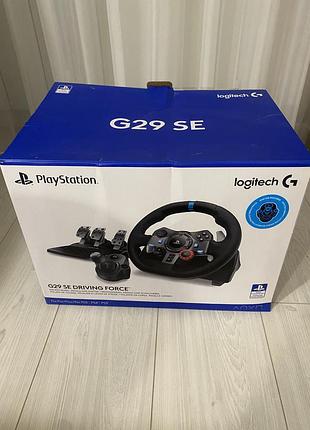 Ігрове кермо logitech g29 driving force для playstation 5, ps4, ps3 з педалями та важелем перемикання передач