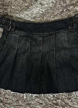 Джинсова тенісна спідниця bershka