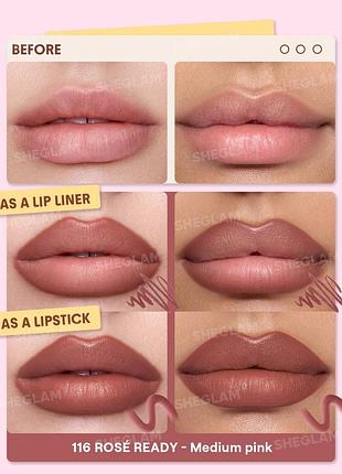 Карандаш для губ sheglam define &amp; fill triangle lip liner - 116 rosé ready (6369-116) 2