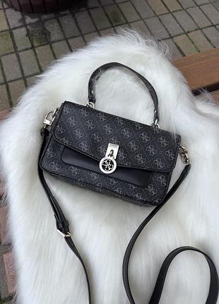 Жіноча сумка кросбоді guess jensen чорна зі штучної шкіри