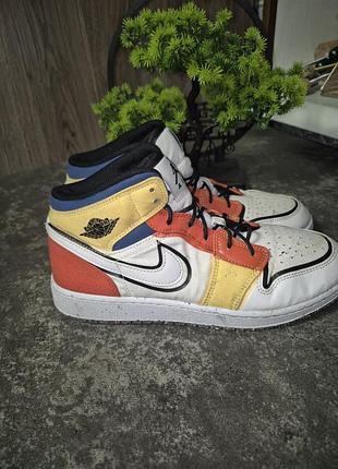 Кросівки jordan air jordan 1 mid se multi-color canvas, 40 розмір (25 см)