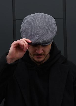 Мужская кепка кашкет канголка в рубчик without maestro gray