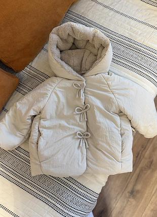 Пуховик пуфер холодна осінь зима zara 92 18-24