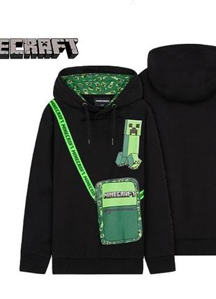 Черная толстовка худи minecraft primark на мальчика 9-10 лет