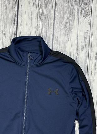 Under armour кофта мужская оригинал s синяя с чёрными вставками спортивная олимпийка тренировочная мастерка