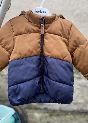 Куртка дитяча h&m осіння 74 розмір коричнево-синя