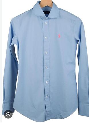 Сорочка  polo ralph lauren блакитна з довгим рукавом