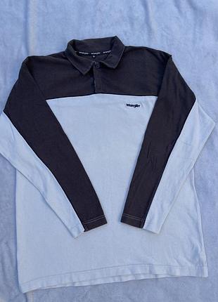 Вінтажне поло-лонгслів wrangler / ретро кофта wrangler colorblock (xl)