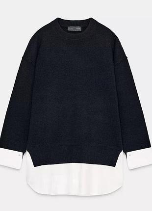 Светр з імітацією сорочки zara