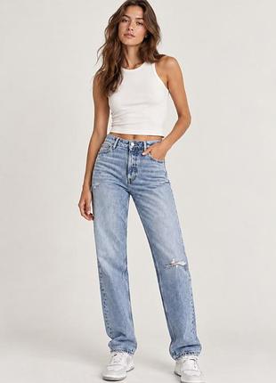 Jjxx джинси straight mid waist жіночі світло-блакитні (12345769)