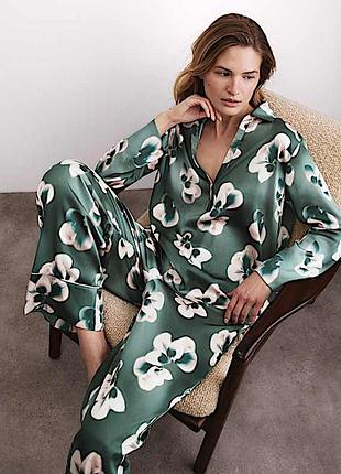 Шелковистые брюки от пижамы rosie exclusively for m&amp;s (размер l / uk 14)