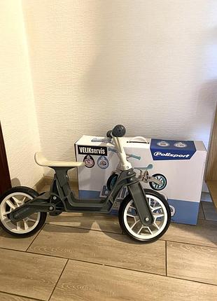 Біговел polisport balance bike сіро-білий