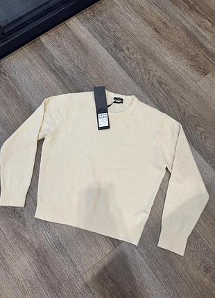 Светр massimo dutti вовна мериноса бежевий