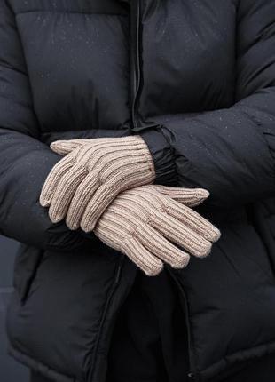 Чоловічі теплі сенсорні перчатки without adams beige