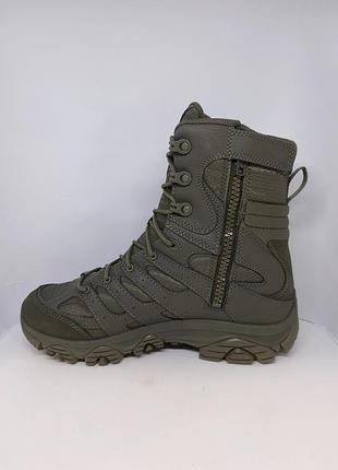Черевики чоловічі тактичні merrell moab 3 8" tactical zip waterproof(+j004109) - dark olive оригінал, нові