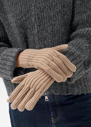 Женские теплые сенсорные перчатки without adams beige
