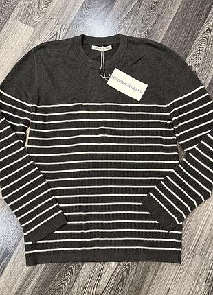 Светр чоловічий calvin klein jeans сірий у смужку