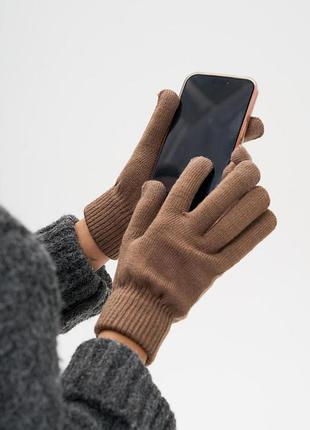 Женские сенсорные перчатки without touch brown