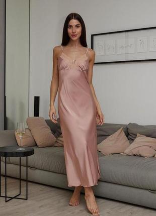 Шелковая ночнушка к полу макси yves saint laurent m 38 40