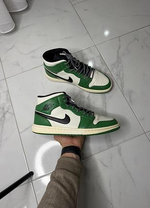 Кроссовки air jordan 1 mid pine green | оригинал | 42.5 (27 см)