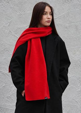Флисовый шарф without long red woman