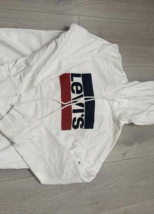 Світшот з капюшоном levi’s білий з логотипом