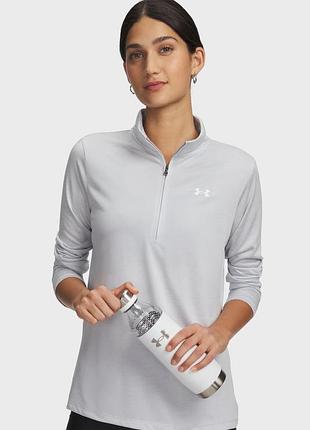 Женский серый лонгслив tech 1/2 zip - twist under armour 1320128
