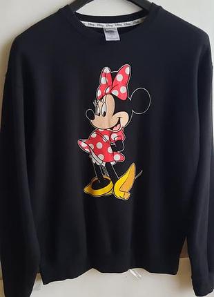 Світшот disney жіночий чорний з принтом мінні маус розмір s-m