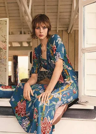 Квіткова віскозна сукня міді gp & j baker x h&m (розмір xs / eur 34)