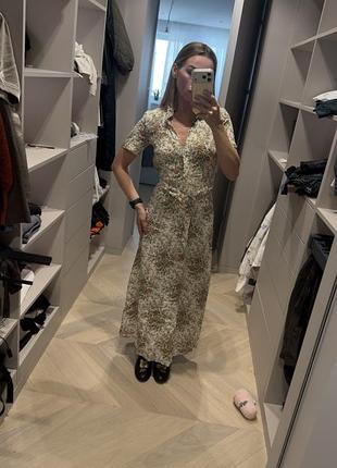 Максі-сукня zara з квітковим принтом, розмір xs