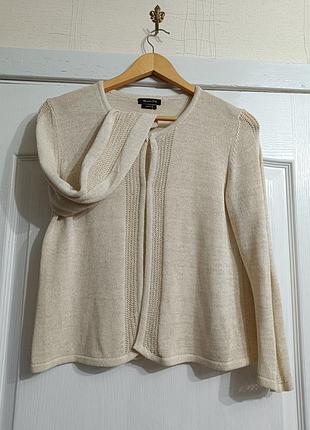 Изысканный молочный кардиган / шраг massimo dutti с люрексом (made in italy)
