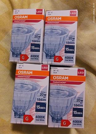 Лампочки світлодіодні osram parathom mr11 gu4 2.5w 4000k ціна за  4 шт