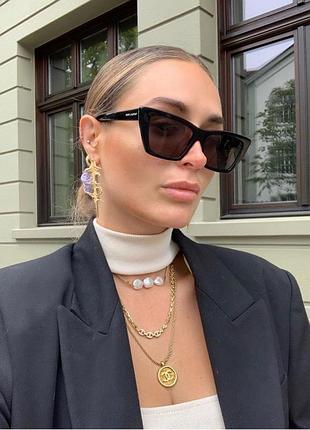 Сонцезахисні окуляри для жінок saint laurent mica 001 чорні