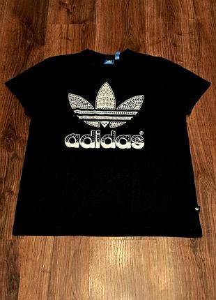 Мужская уникальная футболка adidas original с большим лого оригинал