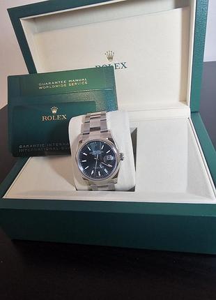 Наручний годинник rolex datejust 36 сріблястий із зеленим циферблатом