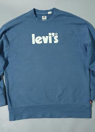 Оригінальний світшот levi's relaxed fit (оверсайз m/l) синя кофта левайс