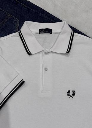 Оригінальна футболка поло fred perry m3600 (размір m) / біла теніска фред перрі