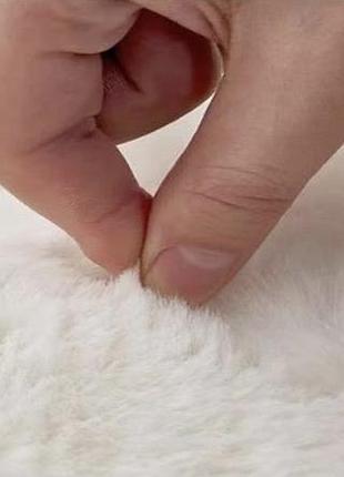 Преміальний килим зі штучного хутра кролика (rabbit faux fur) — білий. килим штучне хутро кролика білий 8