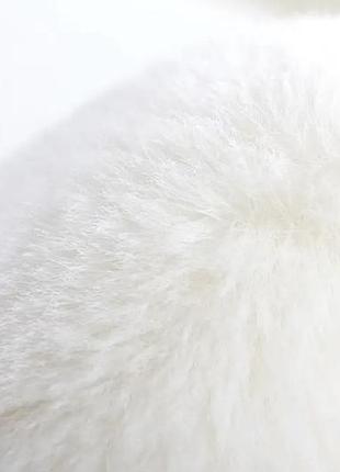 Преміальний килим зі штучного хутра кролика (rabbit faux fur) — білий. килим штучне хутро кролика білий 6