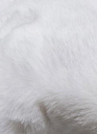 Преміальний килим зі штучного хутра кролика (rabbit faux fur) — білий. килим штучне хутро кролика білий 4