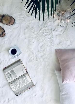 Преміальний килим зі штучного хутра кролика (rabbit faux fur) — білий. килим штучне хутро кролика білий 3