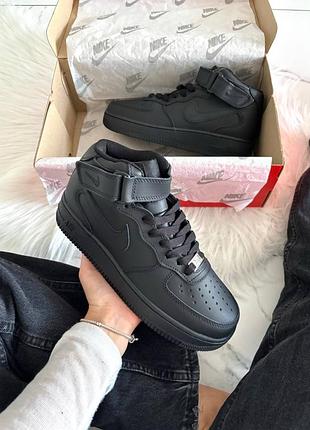 Кроссовки nike air force 1 classic high black мех ❄️ хутро ❄️ арт 0465