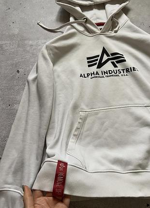 Біле худі alpha industries basic hoody 4