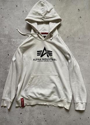 Біле худі alpha industries basic hoody 6