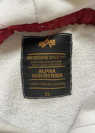 Біле худі alpha industries basic hoody 5