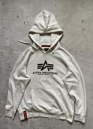 Біле худі alpha industries basic hoody 2